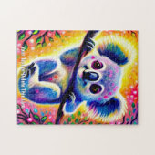 Namenstext hinzufügen, Niedliche Babykoala in Bäum Puzzle (Horizontal)