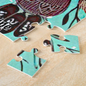 Namenstext hinzufügen, Schleifen mit Blume & Aqua Puzzle (Seite)