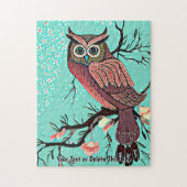 Namenstext hinzufügen, Schleifen mit Blume & Aqua Puzzle (Vertikal)