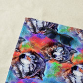 Namenstext hinzufügen Wolfskopf auf hellen Pastell Strandtuch (Beispiel)