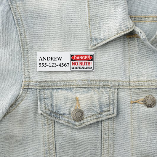 Namensumbau-Allergie Identifikations-Abzeichen Namensschild (Beispiel)