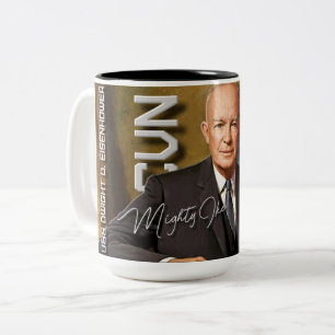 NAMENSVETTER DER TASSEN-CVN-69 USS DWIGHT D. ZWEIFARBIGE TASSE