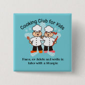 Namenumbauten der Kawaii Kochskinderkochenden Button (Vorderseite)