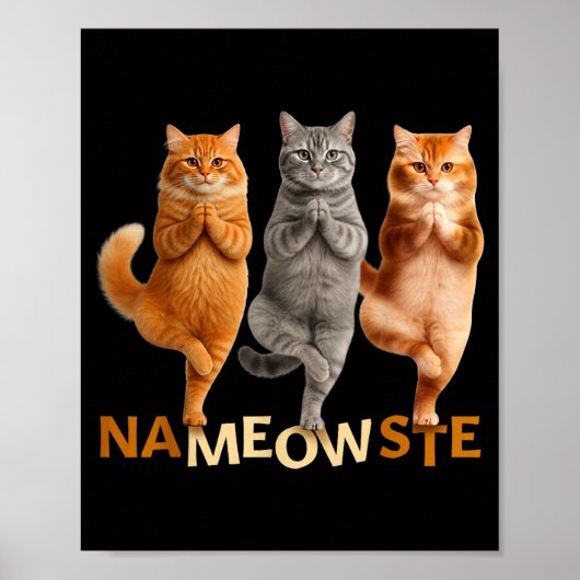 Nameowste Yoga Katze Poster (Vorne)