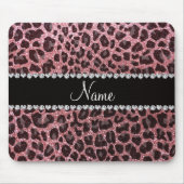 Namepastellrosa-Glitterleoparddruck Mousepad (Vorne)