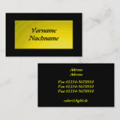 Nameplate gelb visitenkarte (Vorne/Hinten)