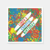Name's Chaotic Birthday Red Blue Green Yellow Wild Serviette (Vorderseite)