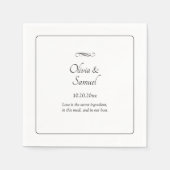 Names Date Message Black White Infinity Cocktail Serviette (Vorderseite)