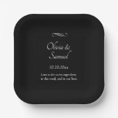 Names Date Message Black White Infinity Scroll, 7" Pappteller (Vorderseite)