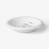 Names Date Message Black White Infinity Scroll, 7" Pappteller (Gewinkelt)