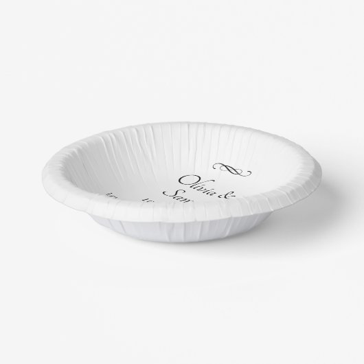 Names Date Message Black White Infinity Scroll, 7" Pappteller (Gewinkelt)