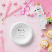 Names Date Message Black White Infinity Scroll, 7" Pappteller (Party)