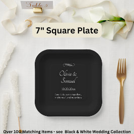 Names Date Message Black White Infinity Scroll, 7" Pappteller