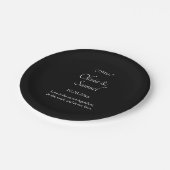 Names Date Message Black White Infinity Scroll, 7" Pappteller (Schrägansicht)
