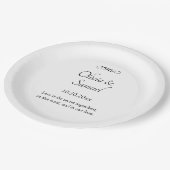 Names Date Message Black White Infinity Scroll, 9" Pappteller (Schrägansicht)
