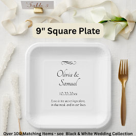 Names Date Message Black White Infinity Scroll, 9" Pappteller