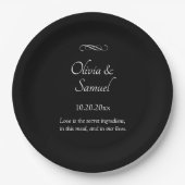 Names Date Message Black White Infinity Scroll, 9" Pappteller (Vorderseite)