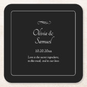 Names Date Message Black White Infinity Scroll, Rechteckiger Pappuntersetzer (Vorderseite)