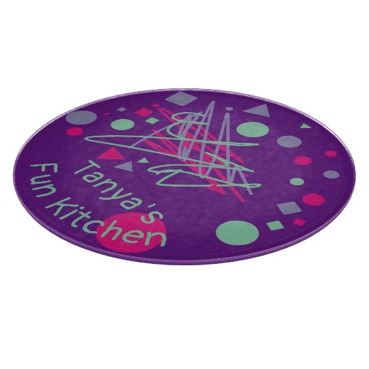 Name's Fun Kitchen Medley Pink Lila Aquamarine For Schneidebrett (Ecke)