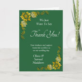 Names & Message on Emerald Green & Gold Dankeskarte (Vorderseite)