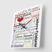 Names of God-Subway Art Quadratische Wanduhr (Winkel)
