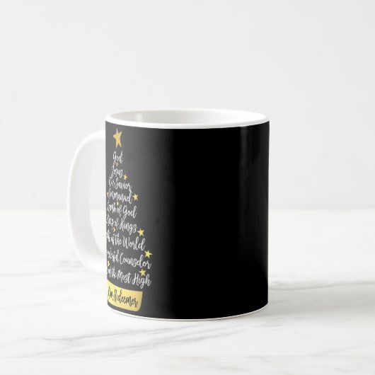 Names Of Jesus Christian Faith Christmas Tree Kaffeetasse (Vorderseite Links)