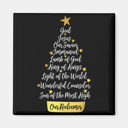 Names Of Jesus Christian Faith Christmas Tree Magnet (Vorne)
