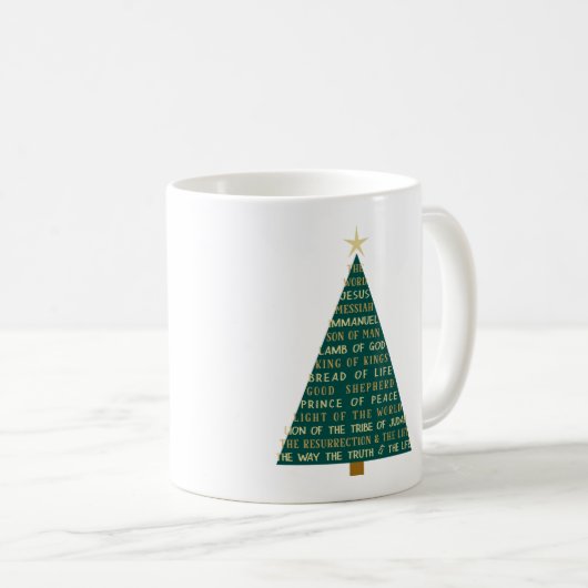 Names of Jesus Christmas Tree Kaffeetasse (VorderseiteRechts)