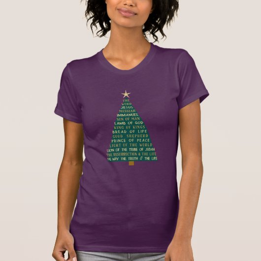 Names of Jesus Christmas Tree T-Shirt (Vorderseite)