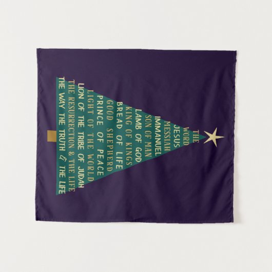 Names of Jesus Christmas Tree Wandteppich (Vorderseite (Horizontal))