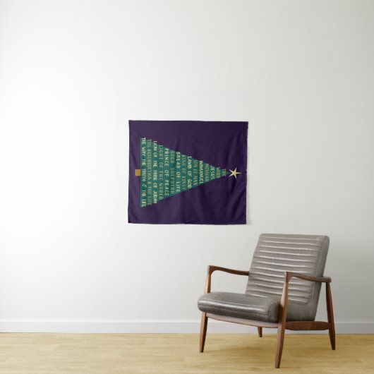 Names of Jesus Christmas Tree Wandteppich (Beispiel (Horizontal))