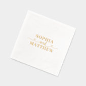 Names Script Heart Wedding Servietten Mit Folie (Links)