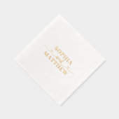 Names Script Heart Wedding Servietten Mit Folie (Rechts)