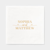 Names Script Heart Wedding Servietten Mit Folie (Vorderseite)