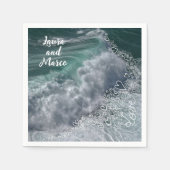 Names, sea and love photo and doodle serviette (Vorderseite)