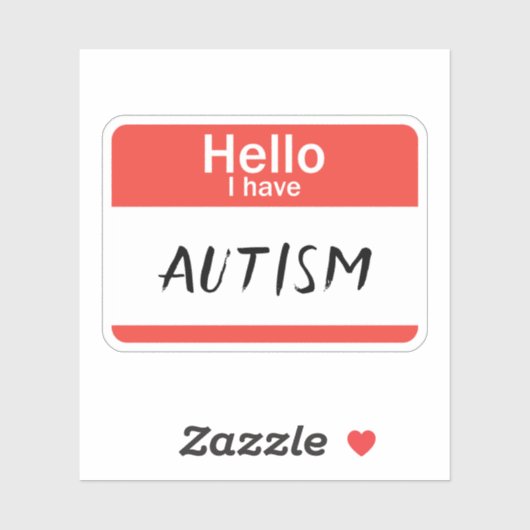 Nametag Autism Custom-Cut Vinyl Sticker (Blatt)
