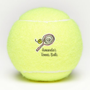 Nametennisbälle mit niedlichem Schlägerentwurf Tennisbälle