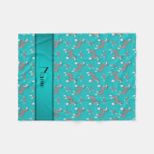 Nametürkis MiniaturSchnauzerhunde Fleecedecke (Vorderseite (Horizontal))