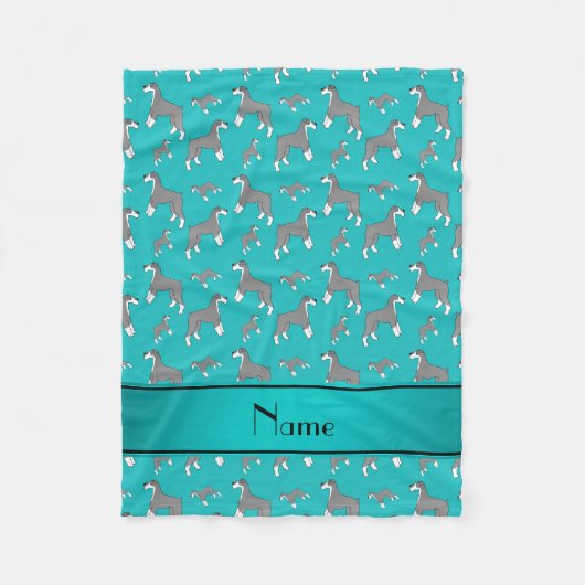Nametürkis MiniaturSchnauzerhunde Fleecedecke (Vorderseite)