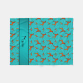 Nametürkis Rhodesian ridgeback Hunde Fleecedecke (Vorderseite (Horizontal))