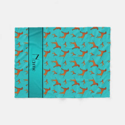 Nametürkis Rhodesian ridgeback Hunde Fleecedecke (Vorderseite (Horizontal))