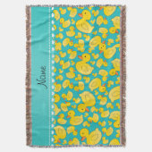 Nametürkis rubberducks blauer Streifen Decke (Vorderseite Vertikal)