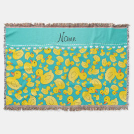 Nametürkis rubberducks blauer Streifen Decke