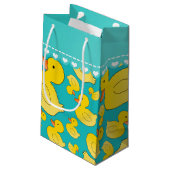 Nametürkis rubberducks blauer Streifen Kleine Geschenktüte (Rückseite Schrägansicht)