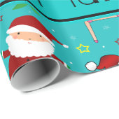 Nametürkis-Weihnachtsgymnastik Sankt Geschenkpapier (Rolleneckpunkt)