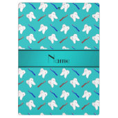 Nametürkisbürsten und Zahnmuster Klemmbrett (Rückseite)