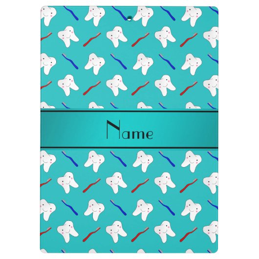 Nametürkisbürsten und Zahnmuster Klemmbrett (Rückseite)