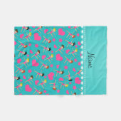 Nametürkismädchen Gymnasts-Herzsterne Fleecedecke (Vorderseite (Horizontal))