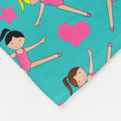 Nametürkismädchen Gymnasts-Herzsterne Fleecedecke (Ecke)