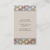 Nami japanisches asiatisches Webart-Muster Visitenkarte (Rückseite)